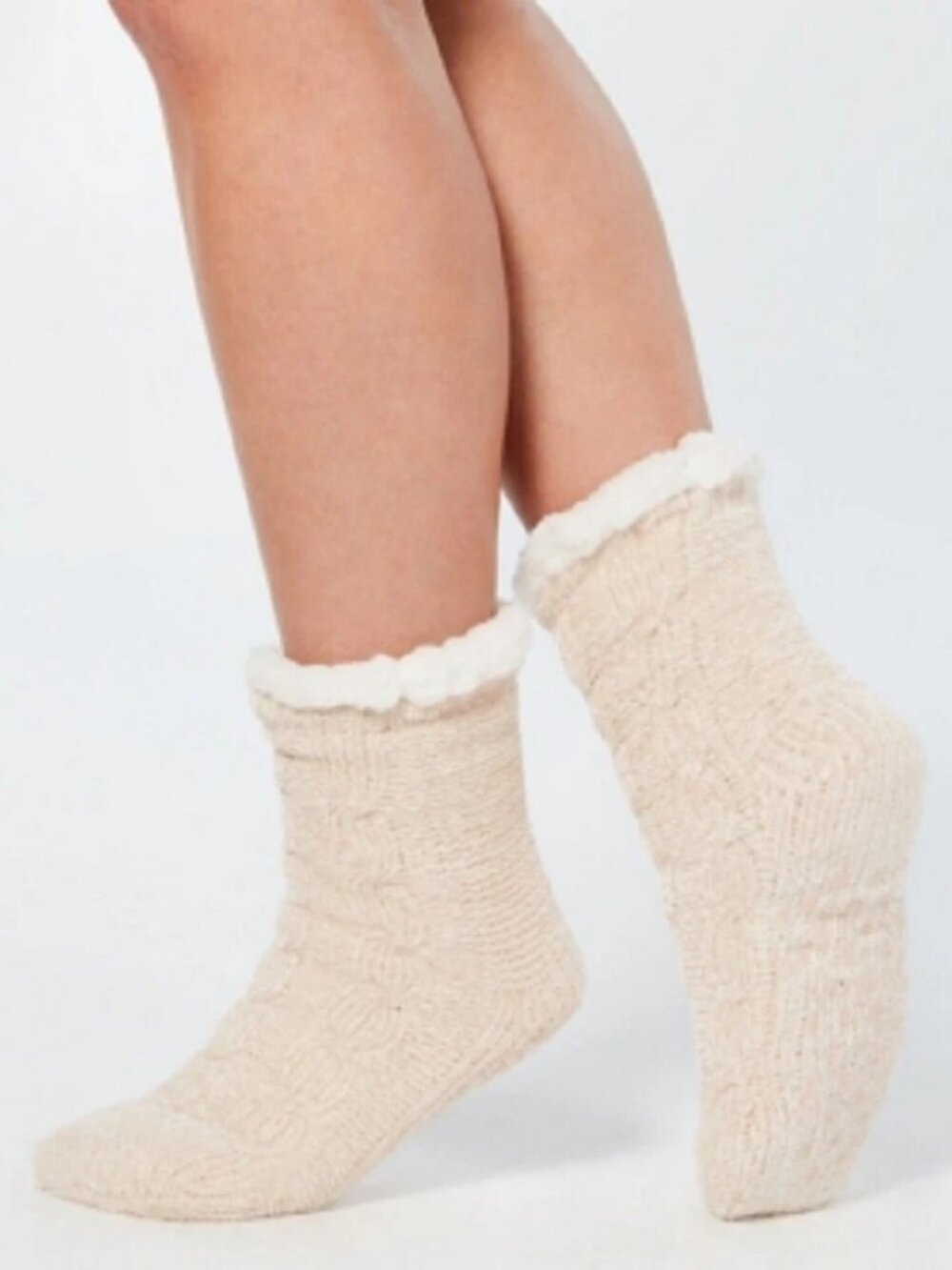 Charter Club Women's Chenille 1-Pair Slipper Bed Socks, Beige